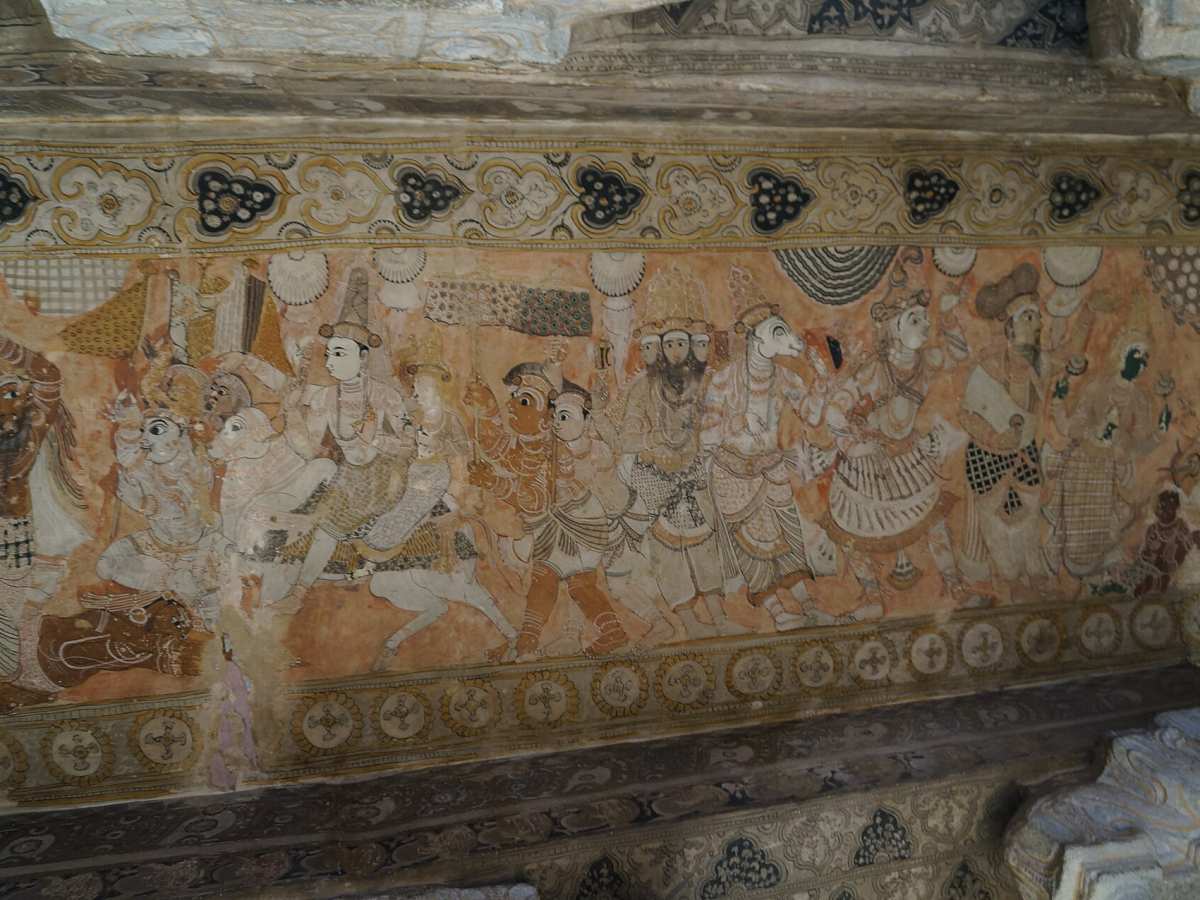 Veerabhadra Temple ceiling painting, Lepakshi